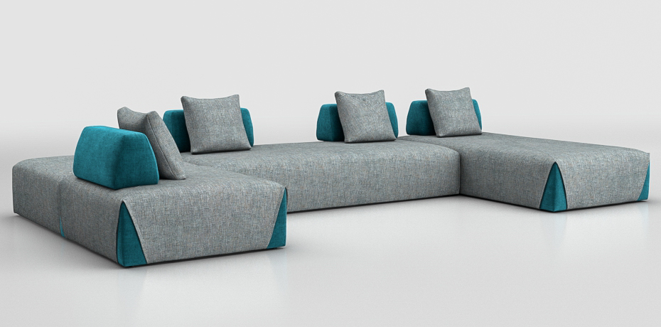 Lissano - maxi corner sofa - modular backrests